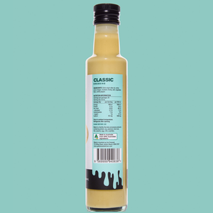 Classic Dressing ingredients label — extra
virgin olive oil, no seed oils, gluten free