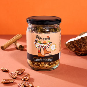 Smokey Maple Crunch organic nut and seed topper — pecans,
maple, smoked paprika, made in Australia