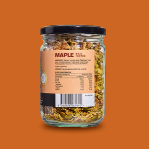Smokey Maple Crunch label — organic, no additives, no refined sugars