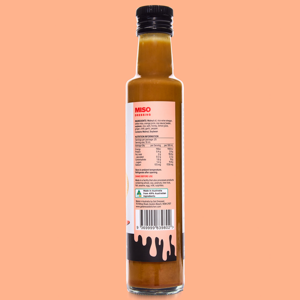 Miso Dressing nutrition label — no seed oils, gluten free