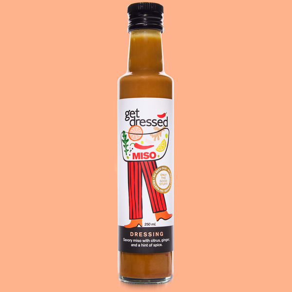 Miso Dressing ingredients — white miso, walnut oil, ginger, citrus