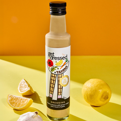 Tahini salad dressing bottle by Get Dressed Kitchen — vegan,
seed oil free, made in Australia