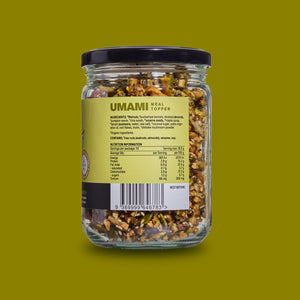Tamari Umami Crunch label — organic, gut-friendly, no
additives, made in Australia